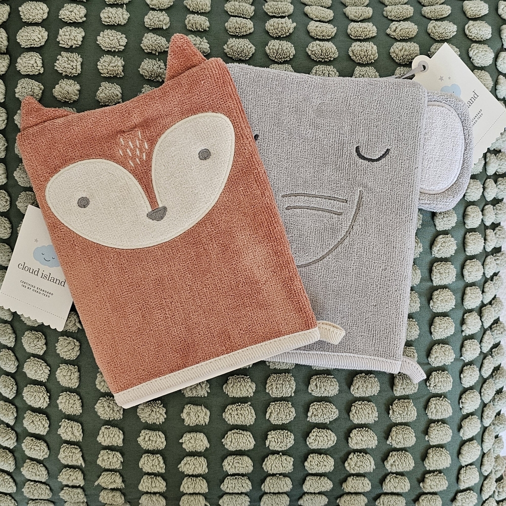 NWT Cloud Island Animal Face Washcloths (2)
